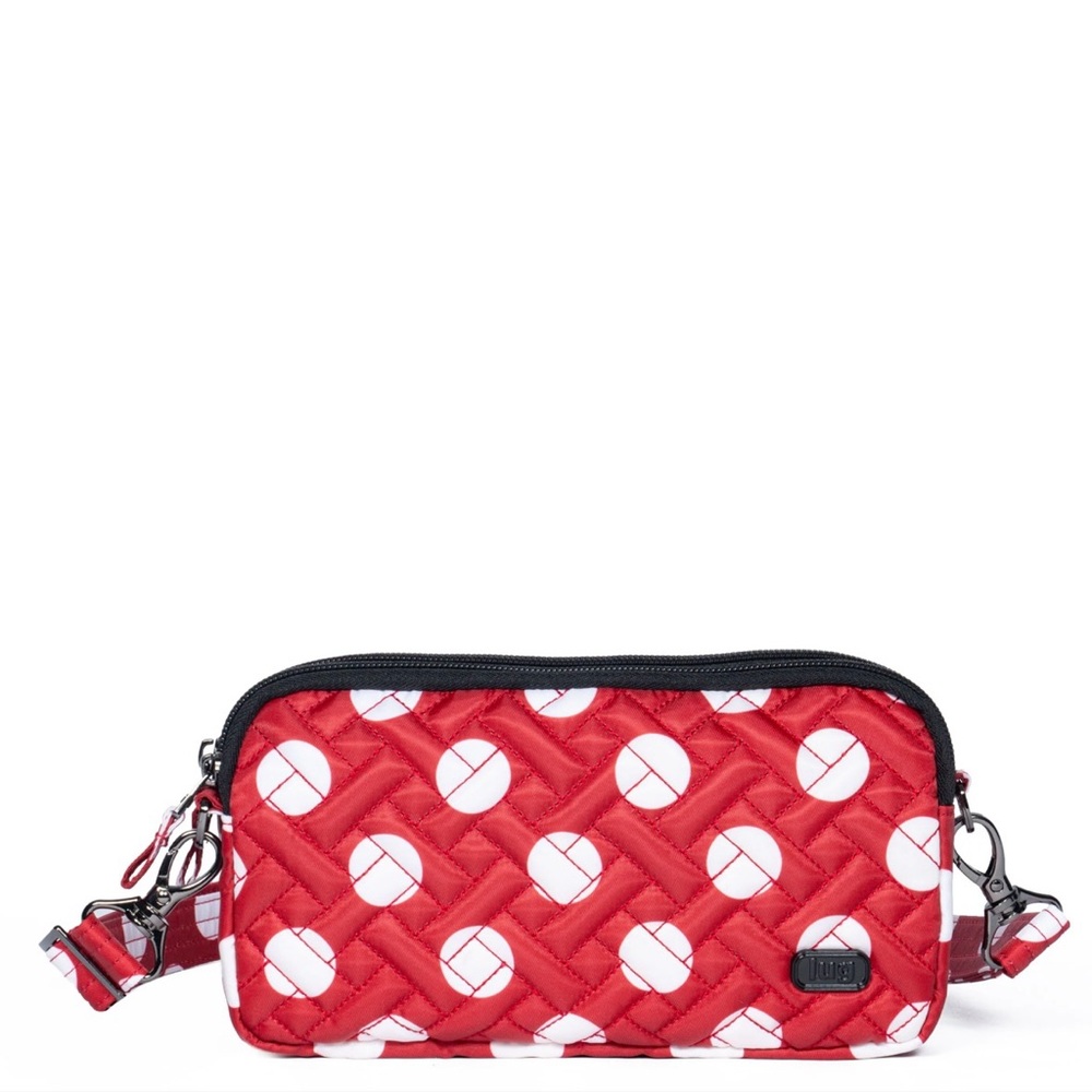 LUG | Coupe XL Convertible Crossbody Bag | Crimson Large Dot